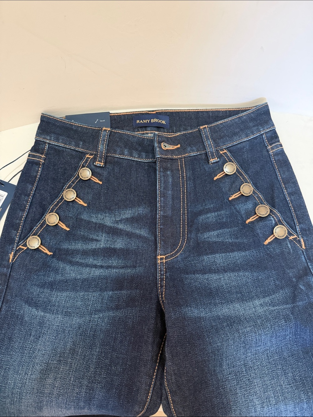 Ramy Brook Helena Women’s Dark Blue Denim Jeans - Picture 2 of 4